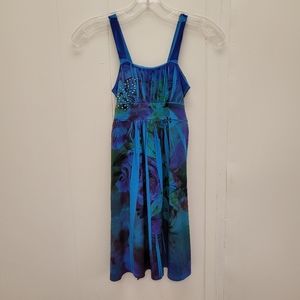 Jodi Kristopher Girls Strap Sublimated Floral Dress